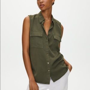 Aritzia Babaton Sleeveless Utility Button-Up
